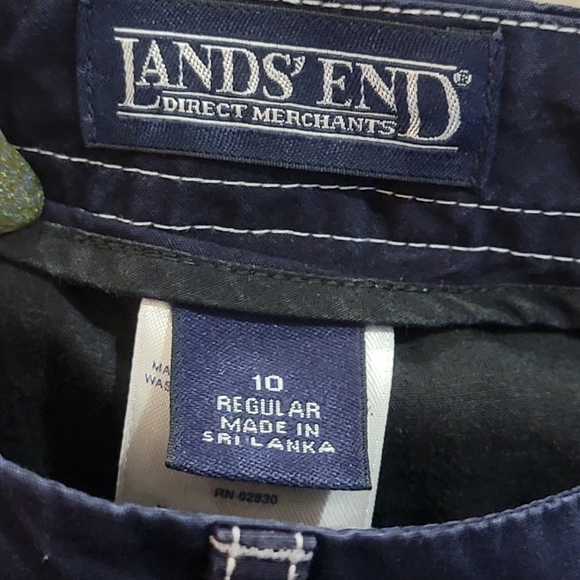 Land's End Navy Blue NWOT Cropped Chino Capris With Pockets 10 - Picture 3 of 3